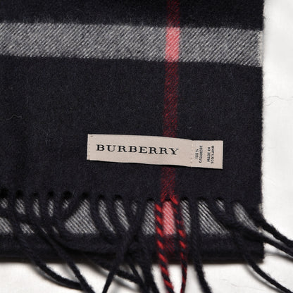 Burberry Cashmere Nova Check Fringe Scarf Blue 4 of 6
