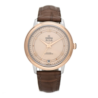 Omega Stainless Steel 18K Red Gold Alligator 33mm De Ville Prestige Automatic Watch 424.23.33.20.09.001 1 of 5