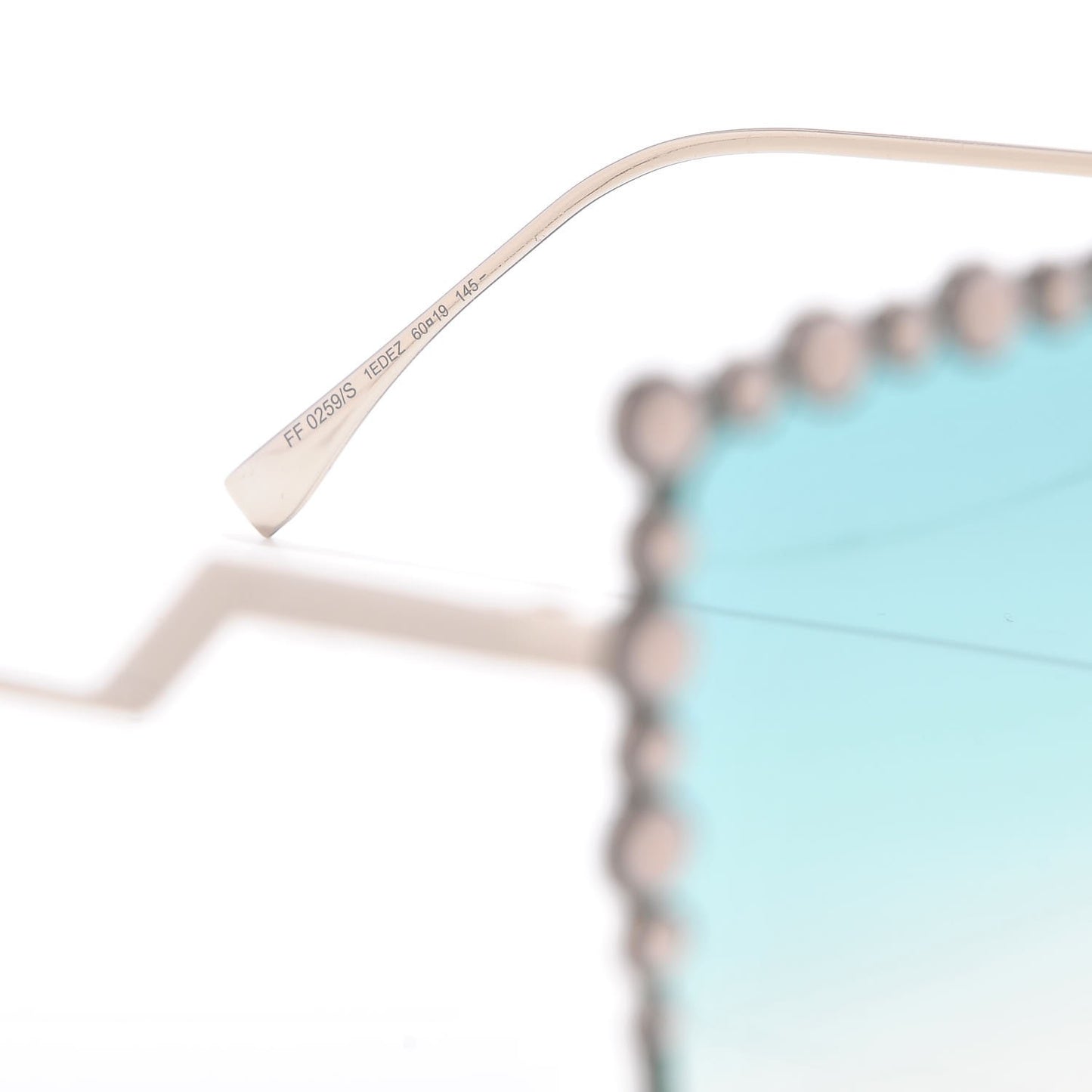Metal Dots Square Sunglasses FF 0259/S Green Palladium