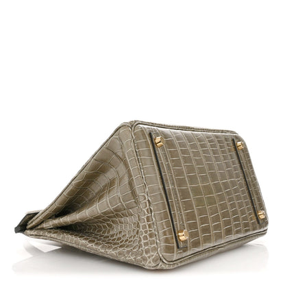 Hermes Shiny Porosus Crocodile Birkin 30 Gris Tourterelle 4 of 11