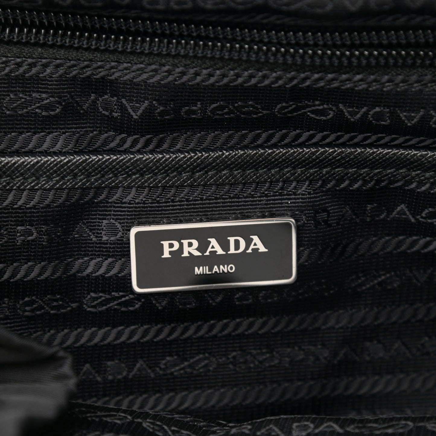 Tessuto Nylon Vela Saffiano Large Backpack Black