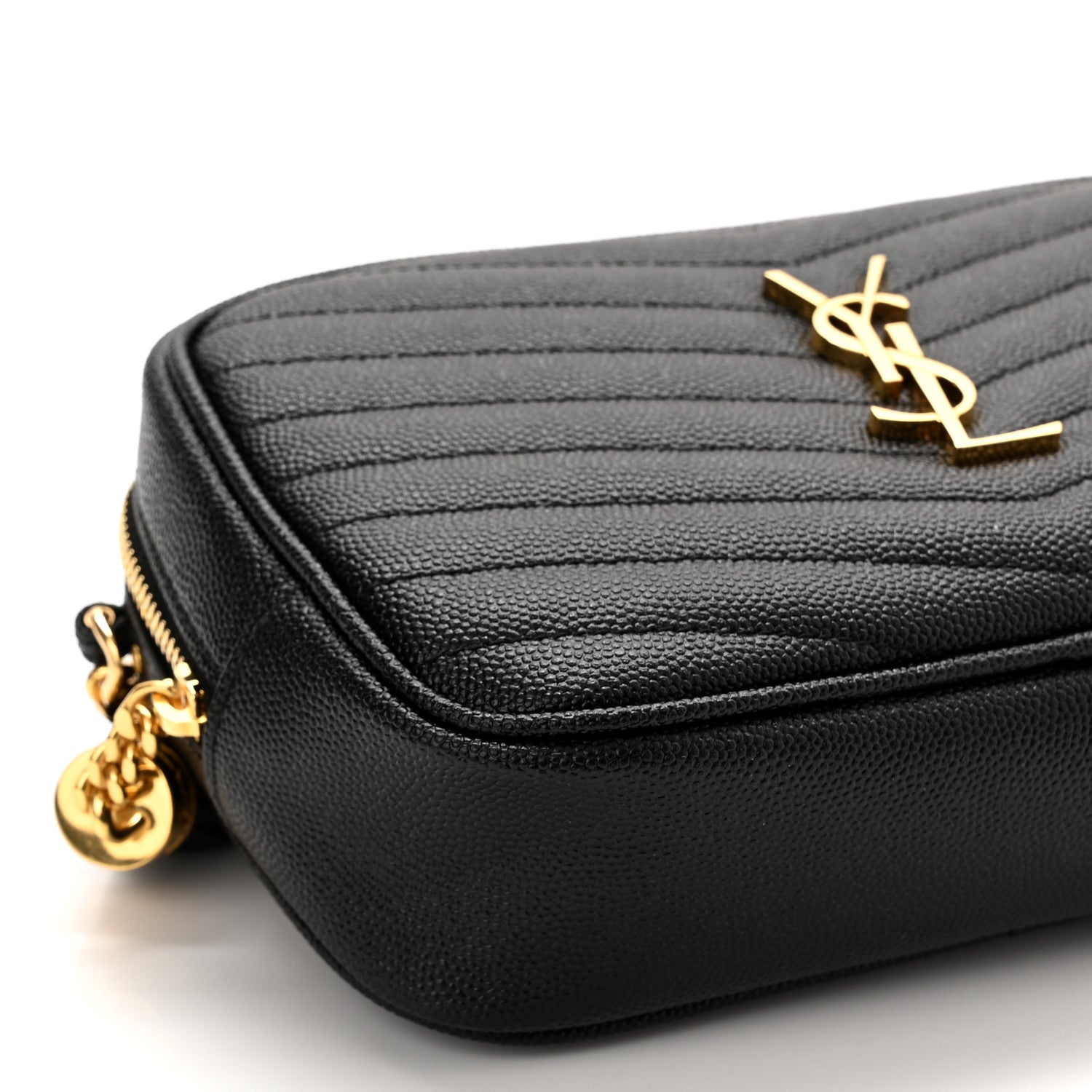 Saint Laurent Grain De Poudre Matelasse Monogram Mini Lou Camera Bag Black 10 of 11