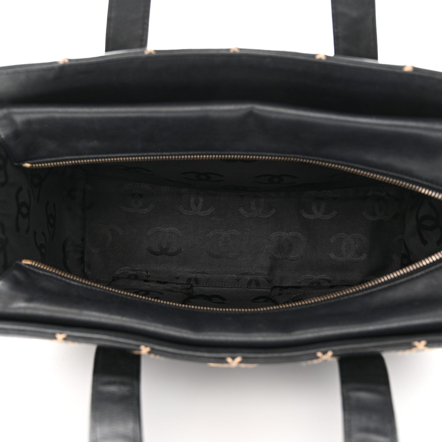 Calfskin Wild Stitch Medium Tote Black