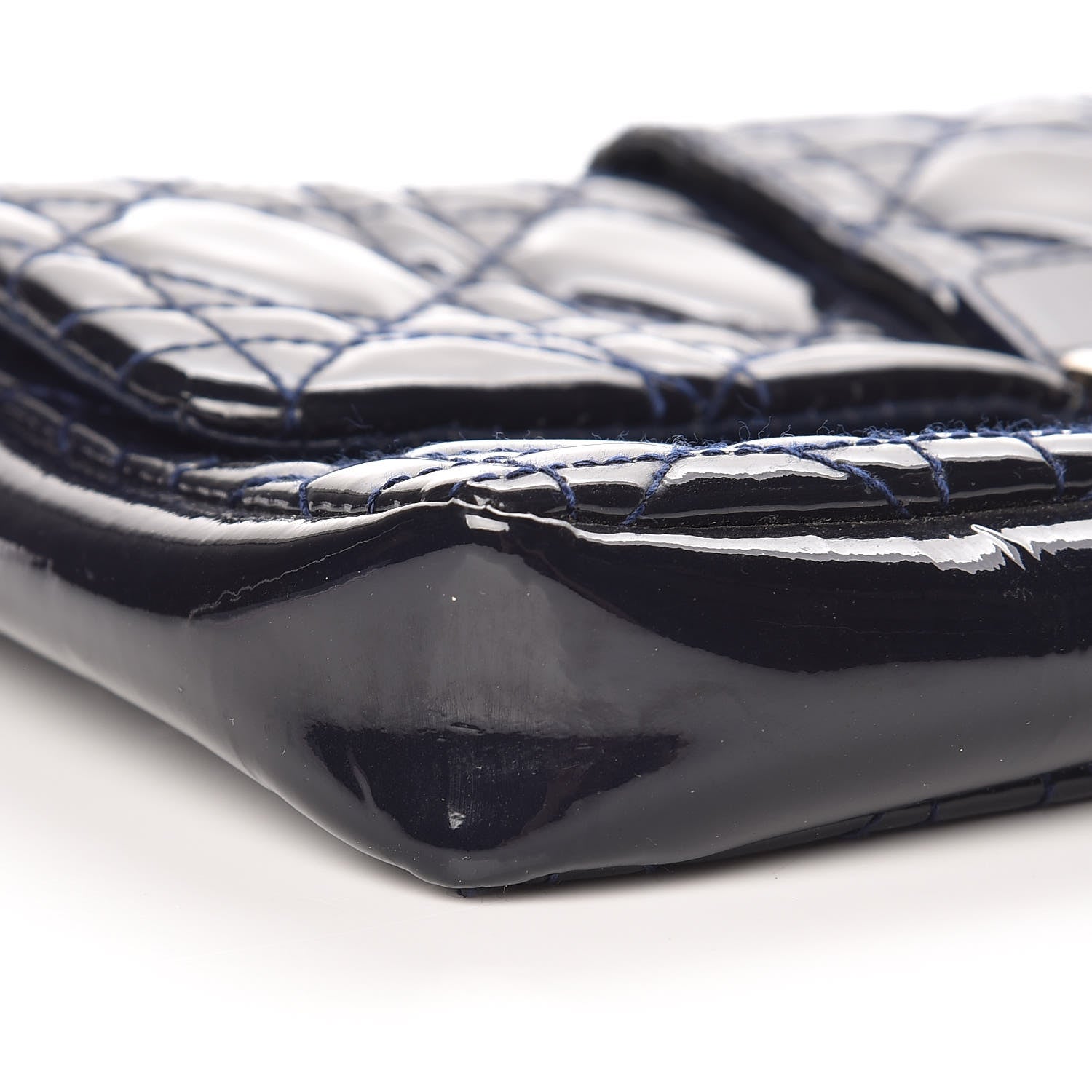 Christian Dior Patent Cannage New Lock Pouch Navy Blue 6 of 10