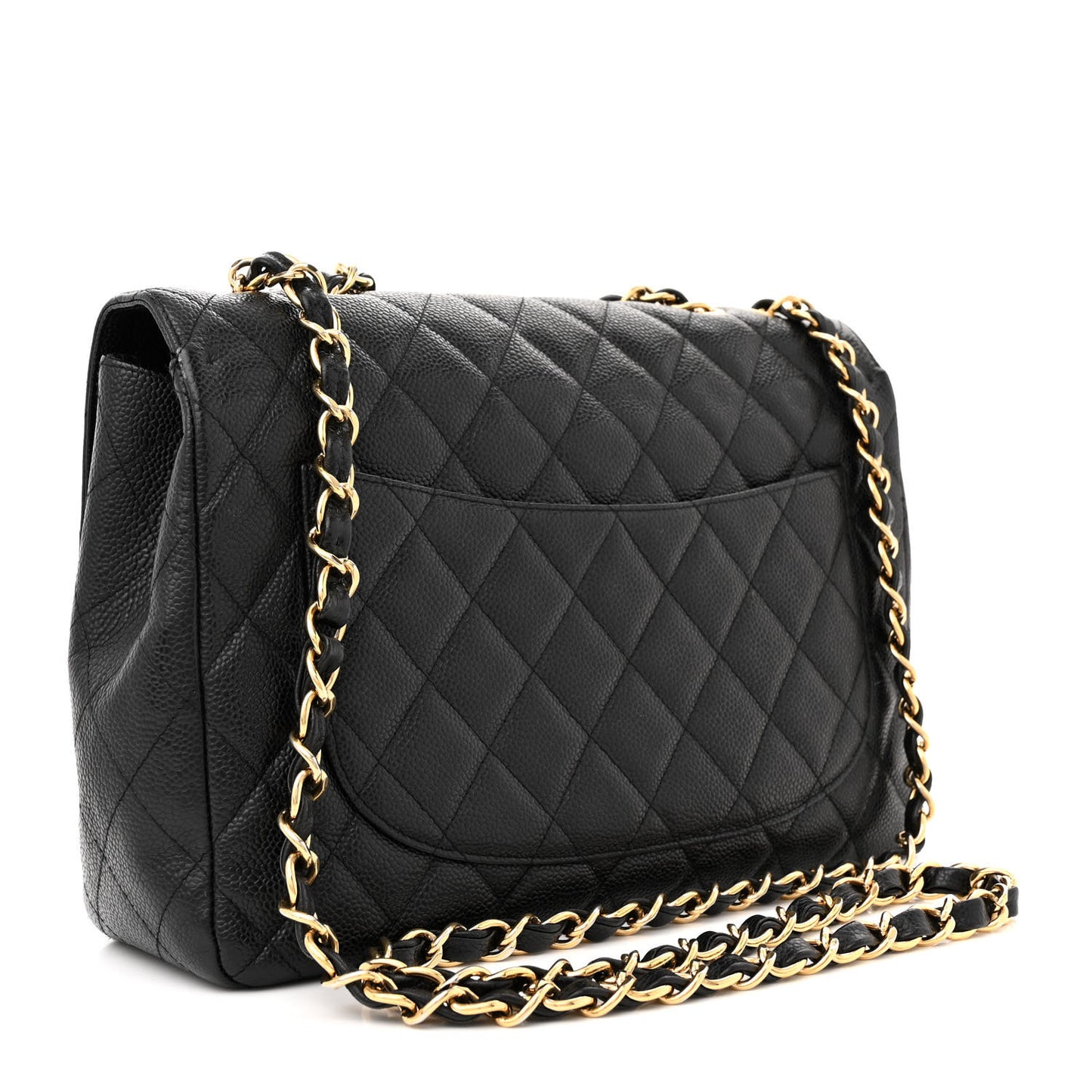 Caviar Quilted Jumbo Single Flap Black