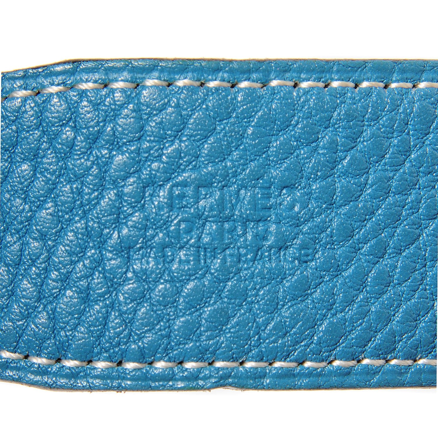 Hermes Togo Box 32mm Belt Strap 75 Blue Jean Noir 4 of 4
