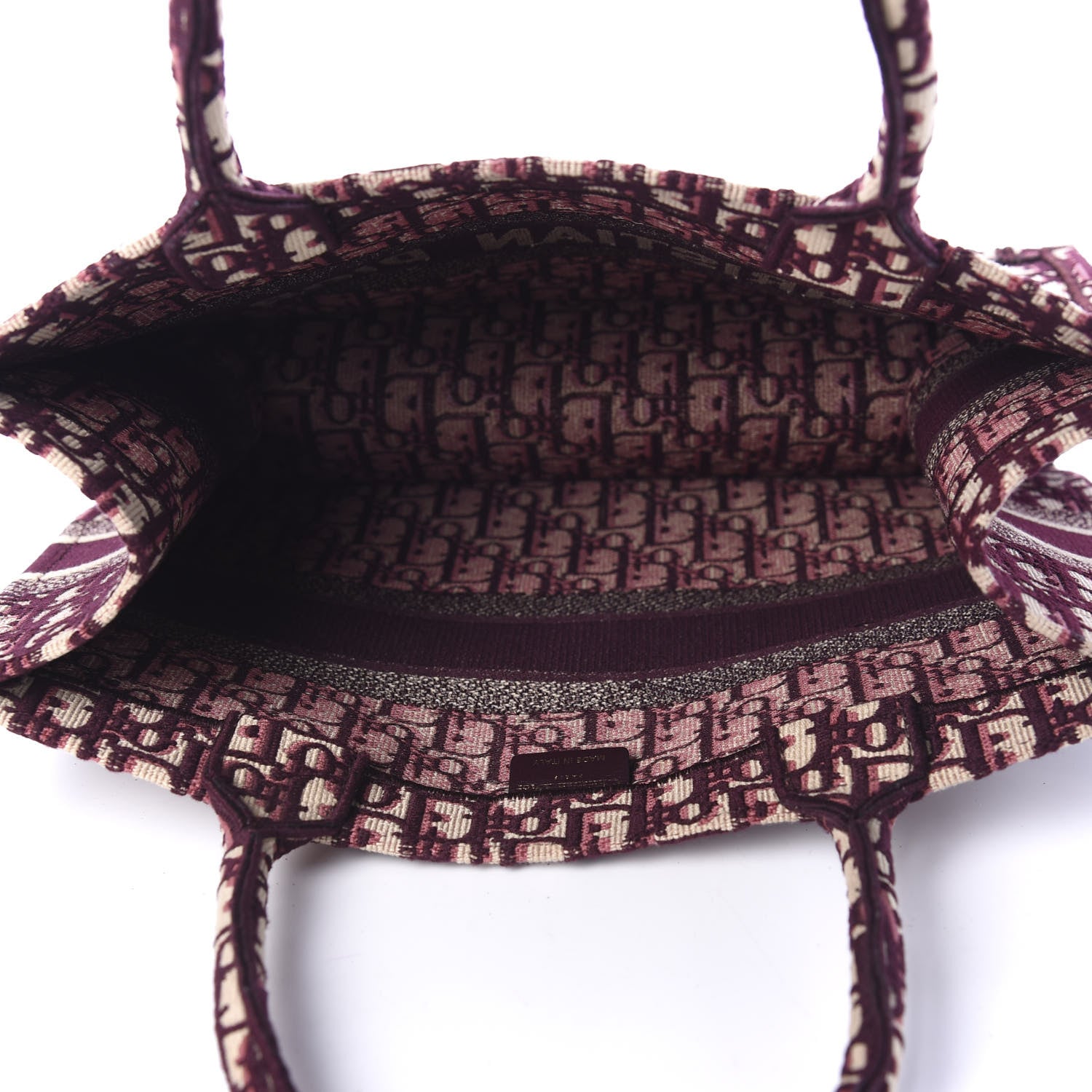 Christian Dior Oblique Medium Book Tote Burgundy Multicolor 4 of 9