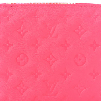 Louis Vuitton LOUIS VUITTON Calfskin Embossed Monogram Coussin BB Rose Fluo 7 of 9