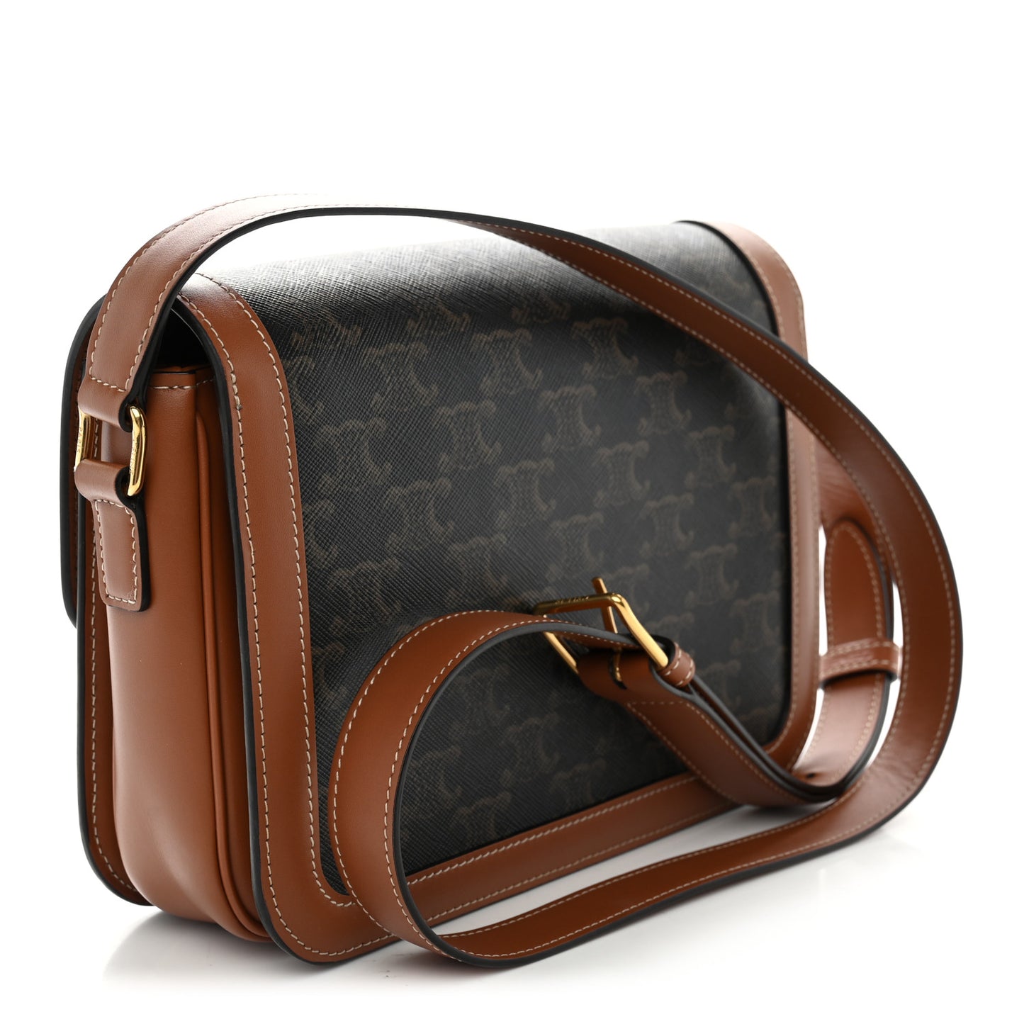 Triomphe Canvas Calfskin Medium Triomphe Bag Tan