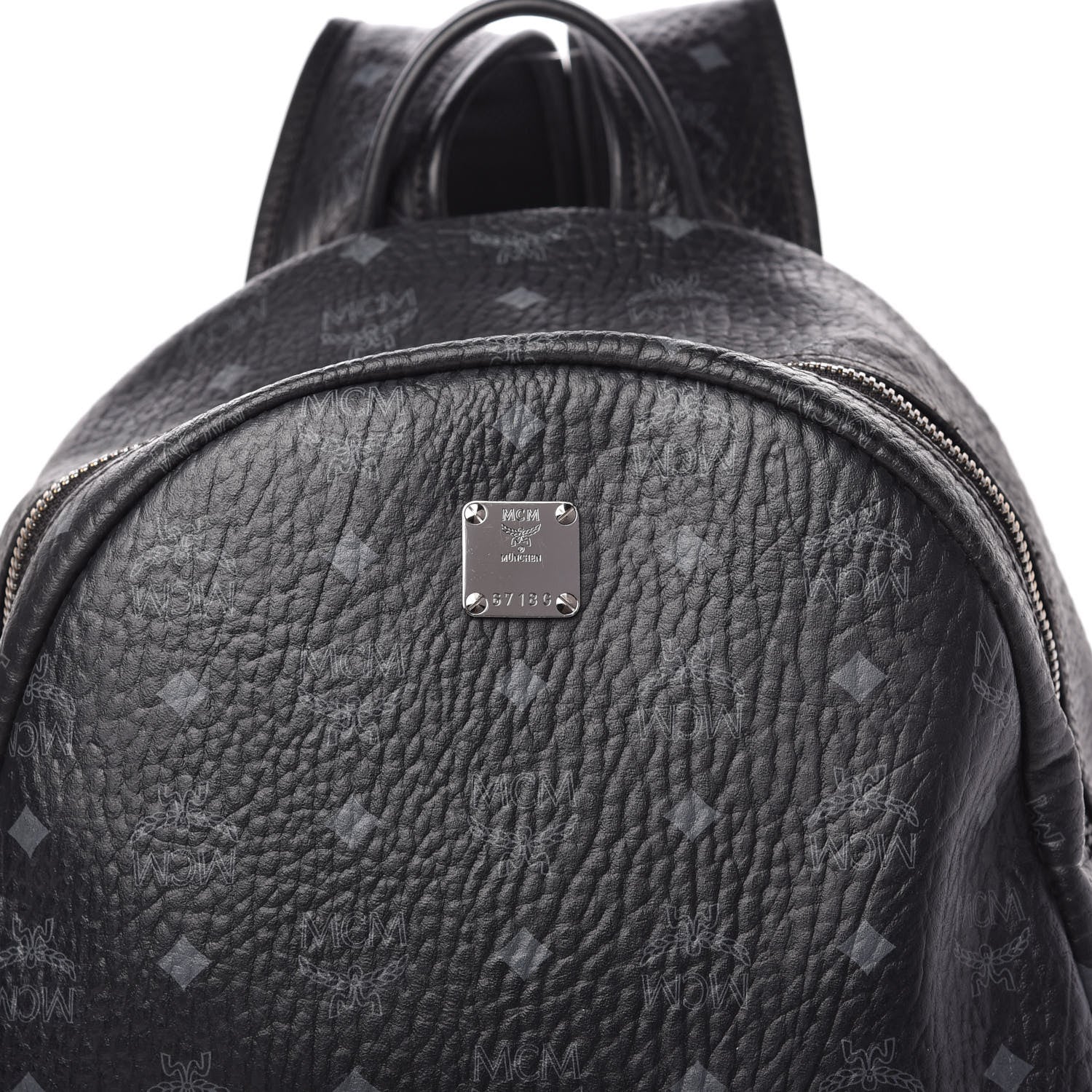 MCM Visetos Medium Side Studs Stark Backpack Black 10 of 10