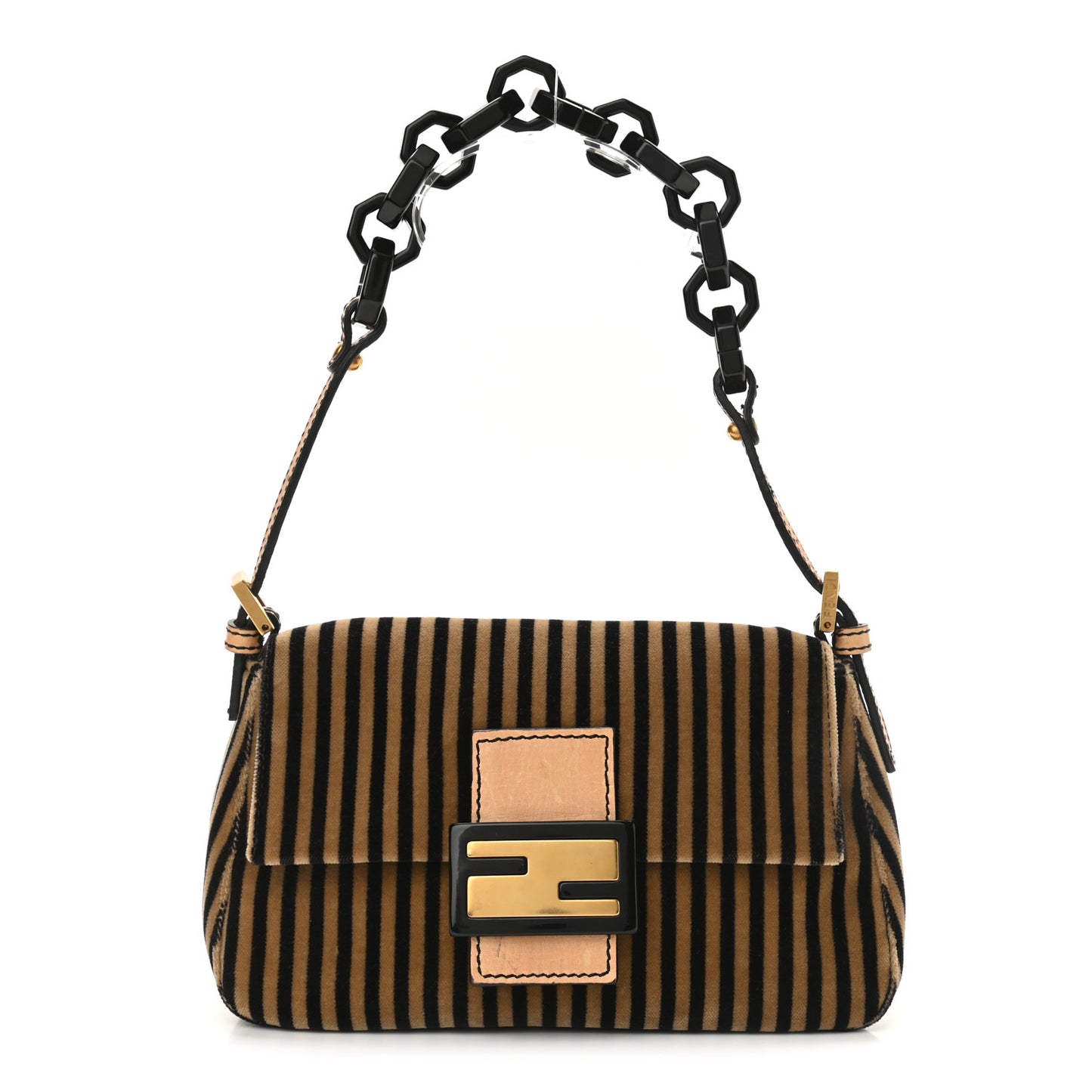 Velvet Striped Mini Mama Black Beige
