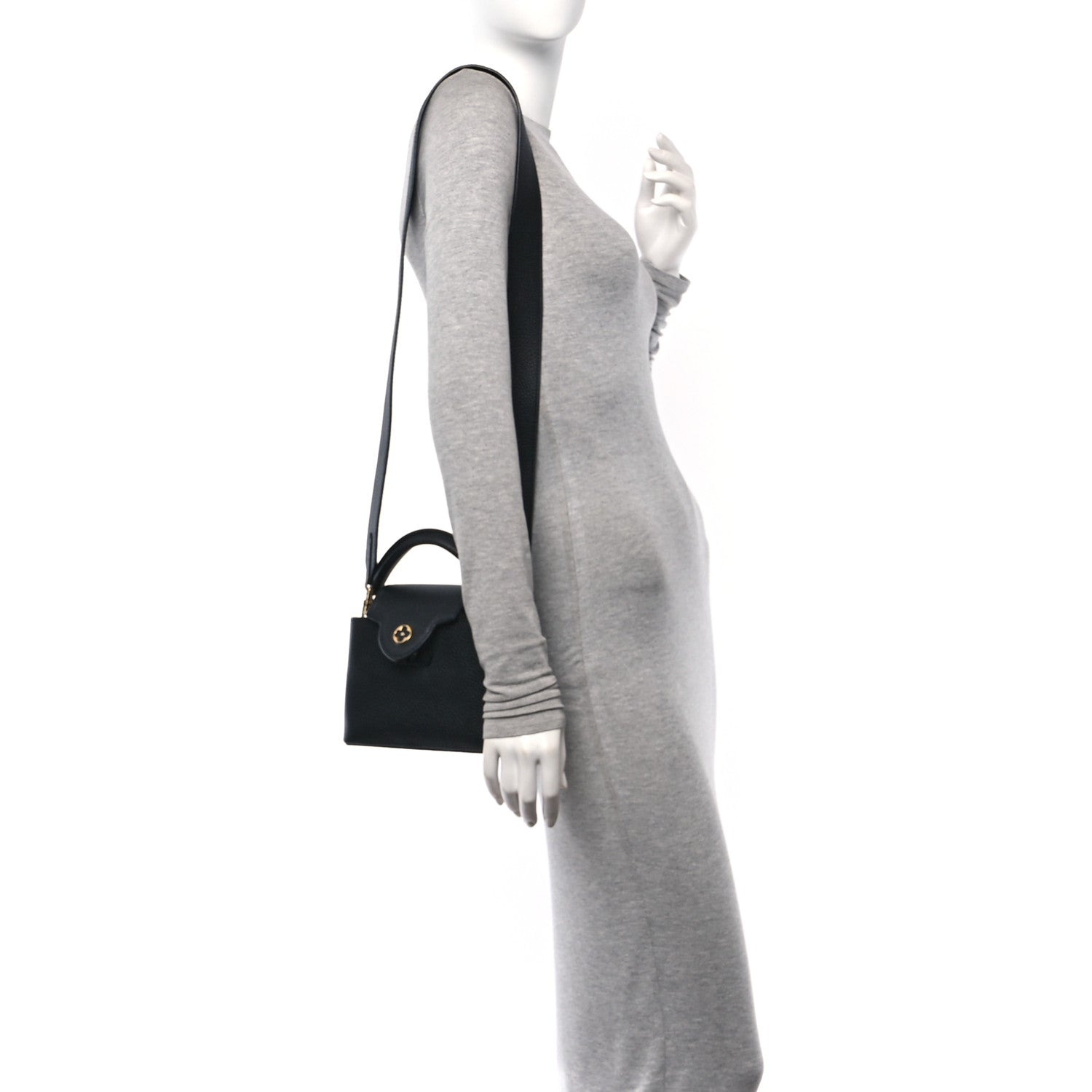 Louis Vuitton Taurillon Mini Capucines Black 2 of 9