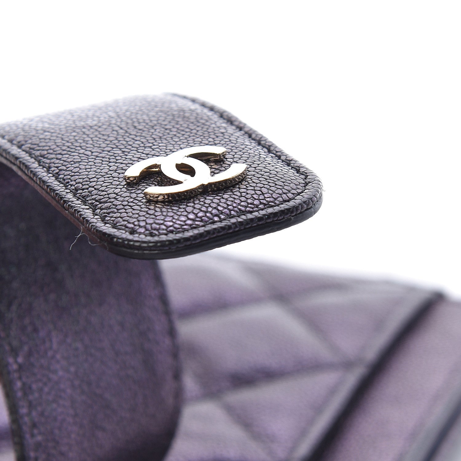 Chanel Iridescent Caviar Quilted Classic Strap Pouch Black 12 of 16