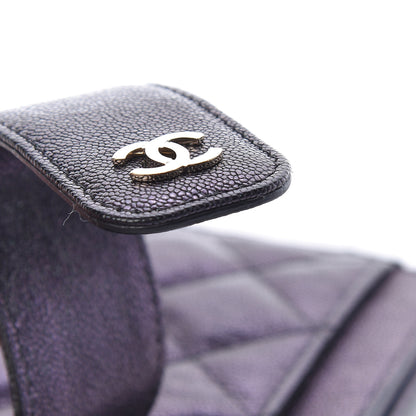 Chanel Iridescent Caviar Quilted Classic Strap Pouch Black 12 of 16
