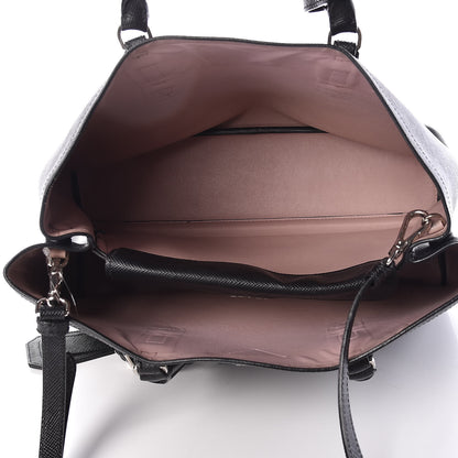 Prada Saffiano Cuir Medium Double Handle Tote Black Mughetto 8 of 11