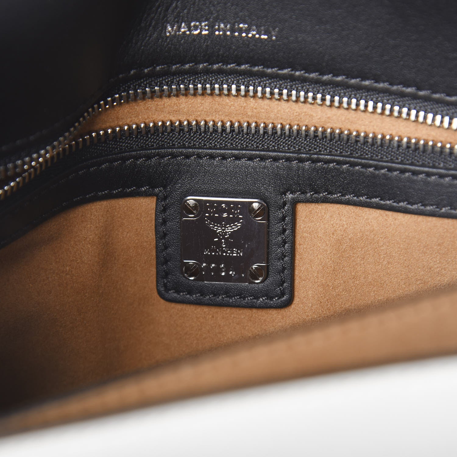 MCM Calfskin Visetos Small Patricia Crossbody Bag Eden Black 7 of 9