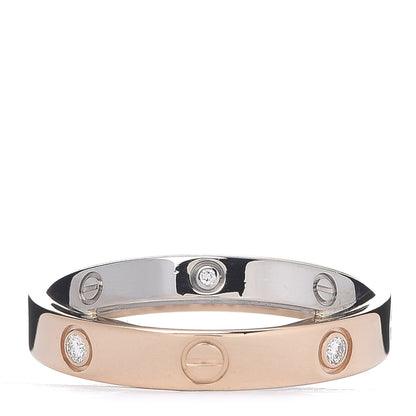 Cartier 18K Pink White Gold 6 Diamond LOVE Ring 50 5.25 1 of 4
