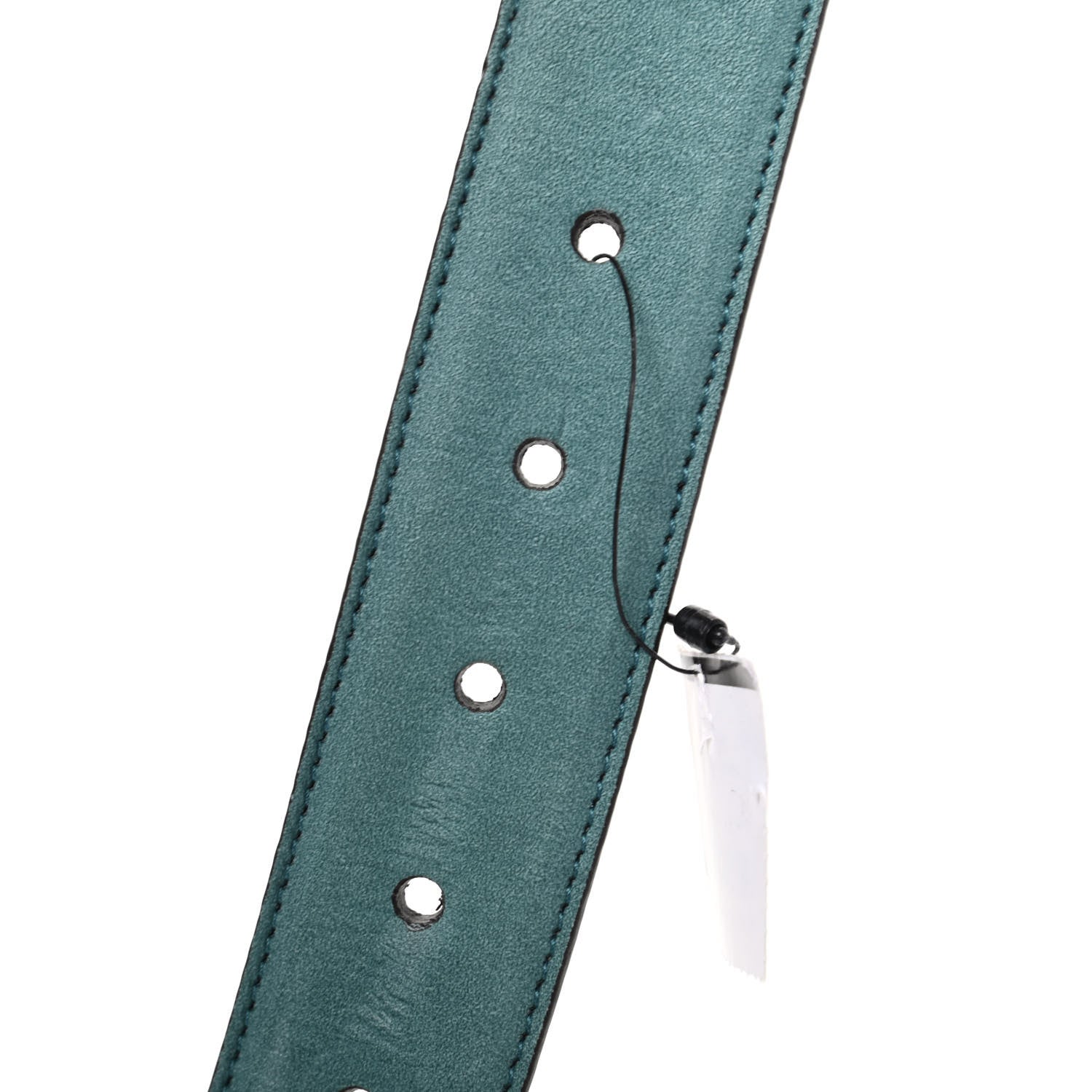 Gucci Suede Bamboo Buckle Belt 85 34 Turquoise 4 of 5