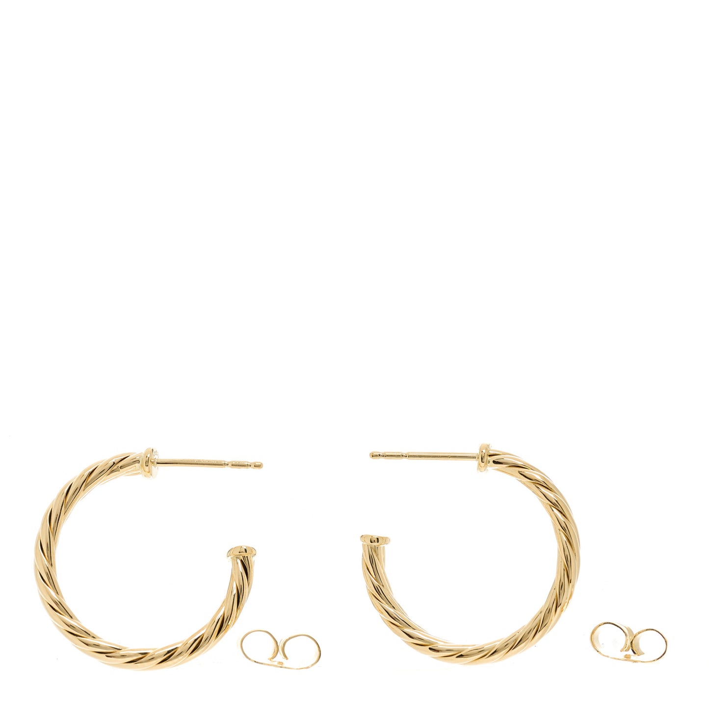 18K Yellow Gold Mini Cablespira Hoop Earrings