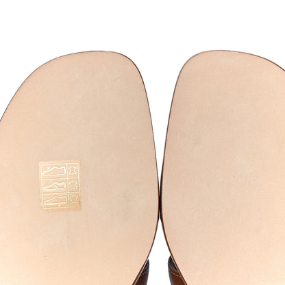 Hermes Box Calfskin Oran Sandals 40.5 Gold 10 of 15