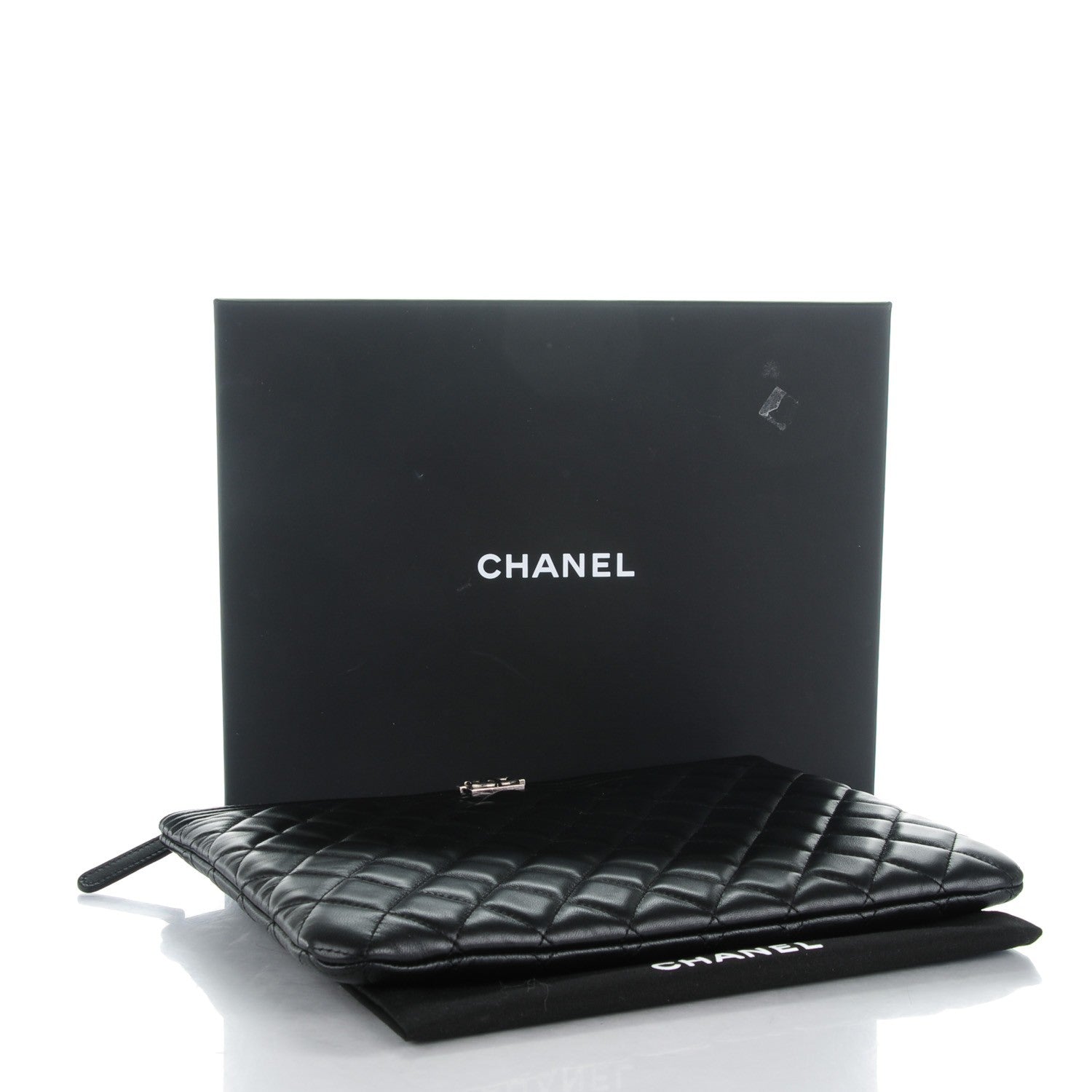 Chanel Lambskin Quilted Medium Boy Cosmetic Case Black 4 of 7