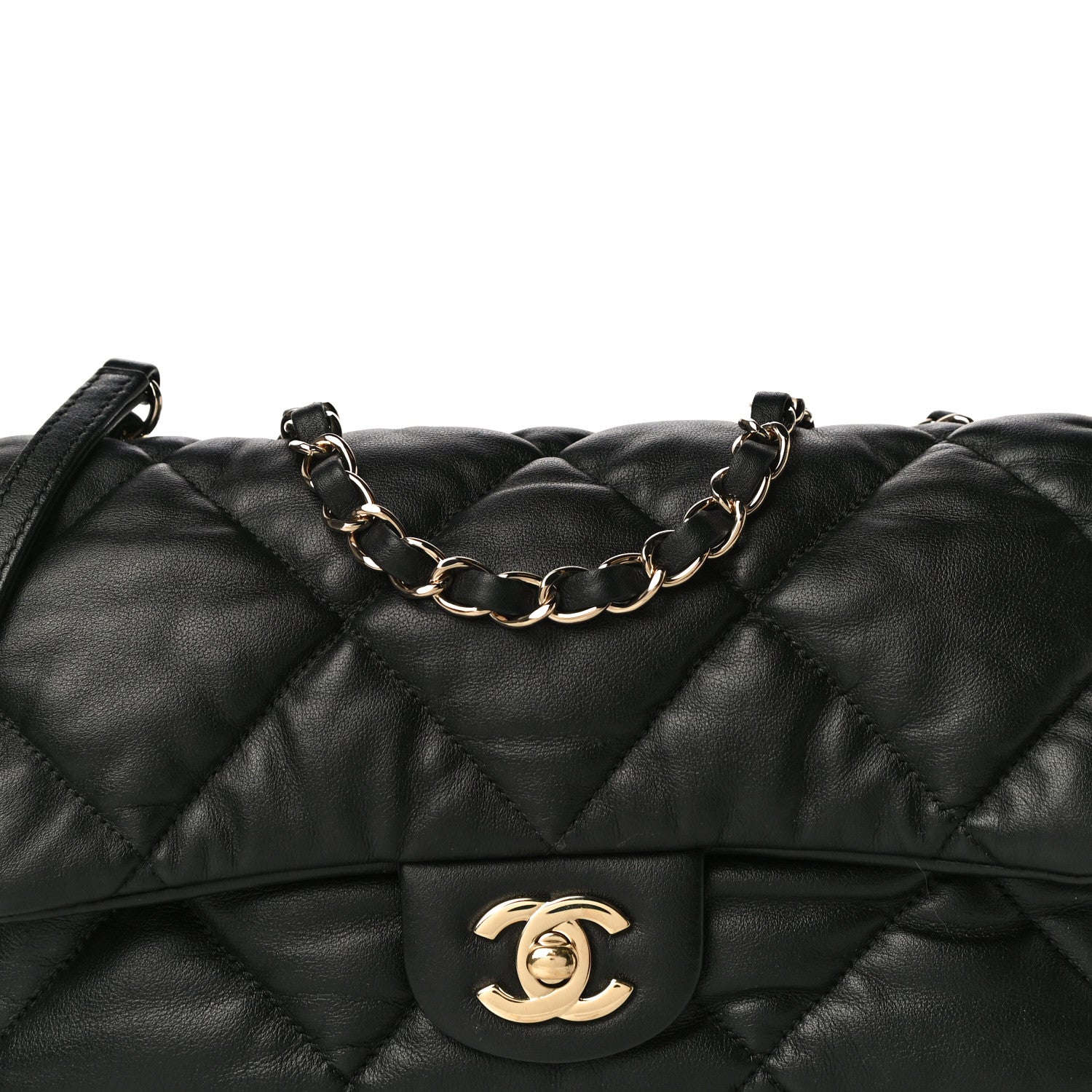 Chanel Calfskin Quilted Medium Bubbly Flap Black 8 of 13