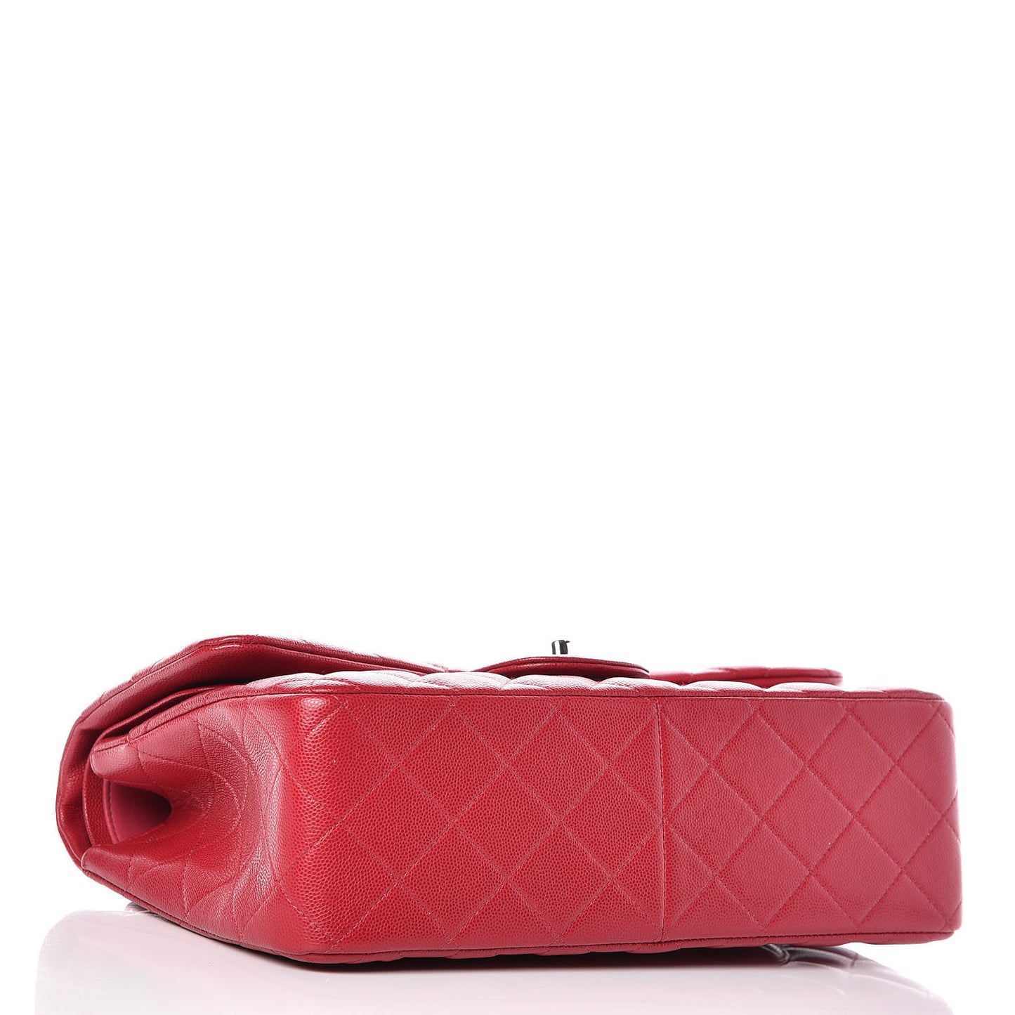 Caviar Quilted Jumbo Double Flap Red