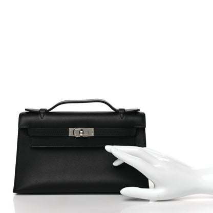 Hermes Swift Kelly Pochette Clutch Black 2 of 11