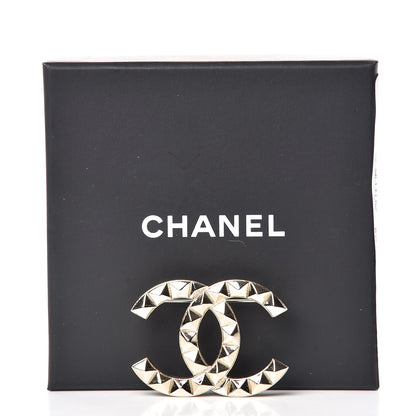 Chanel Studded CC Pin Brooch Gold 5 of 5