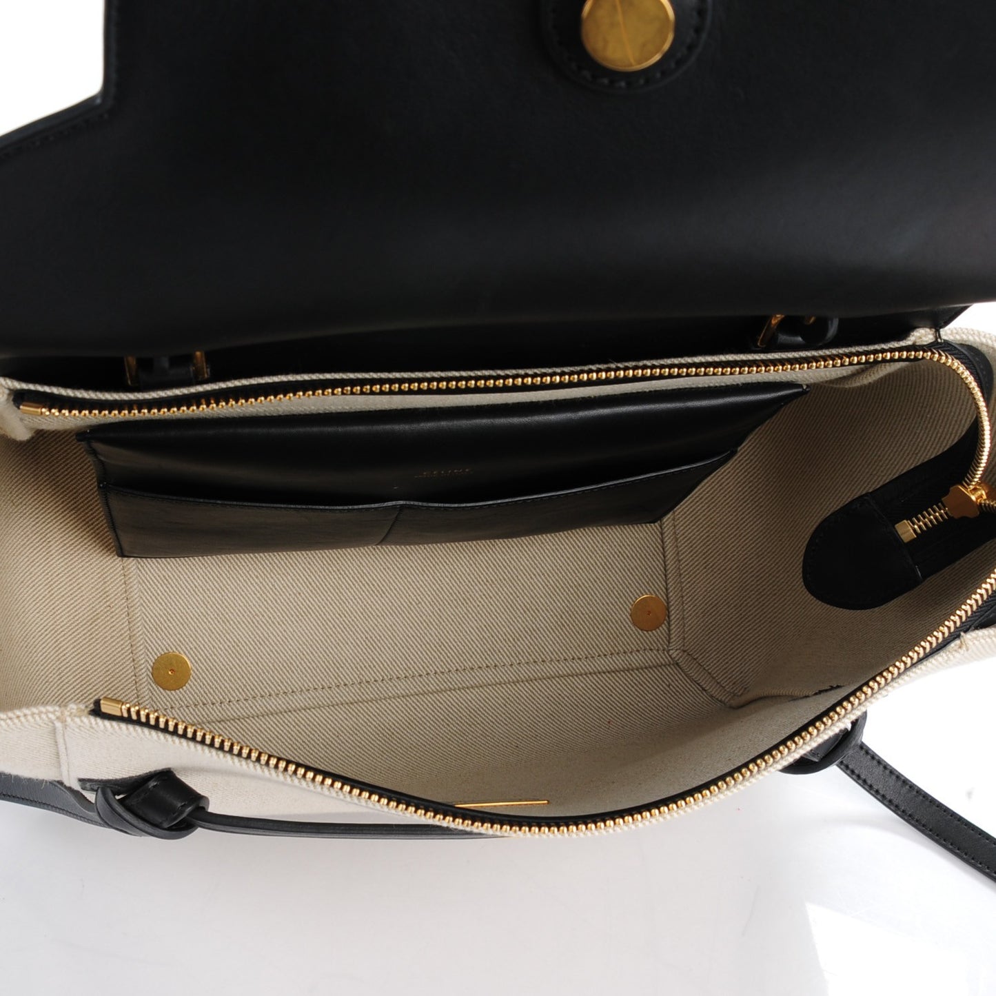 Cotton Canvas Calfskin Mini Belt Bag Black