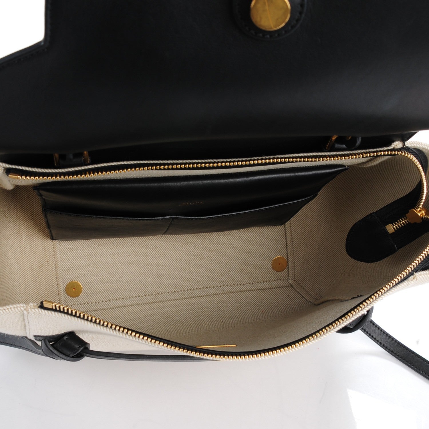 Celine Cotton Canvas Calfskin Mini Belt Bag Black 5 of 8