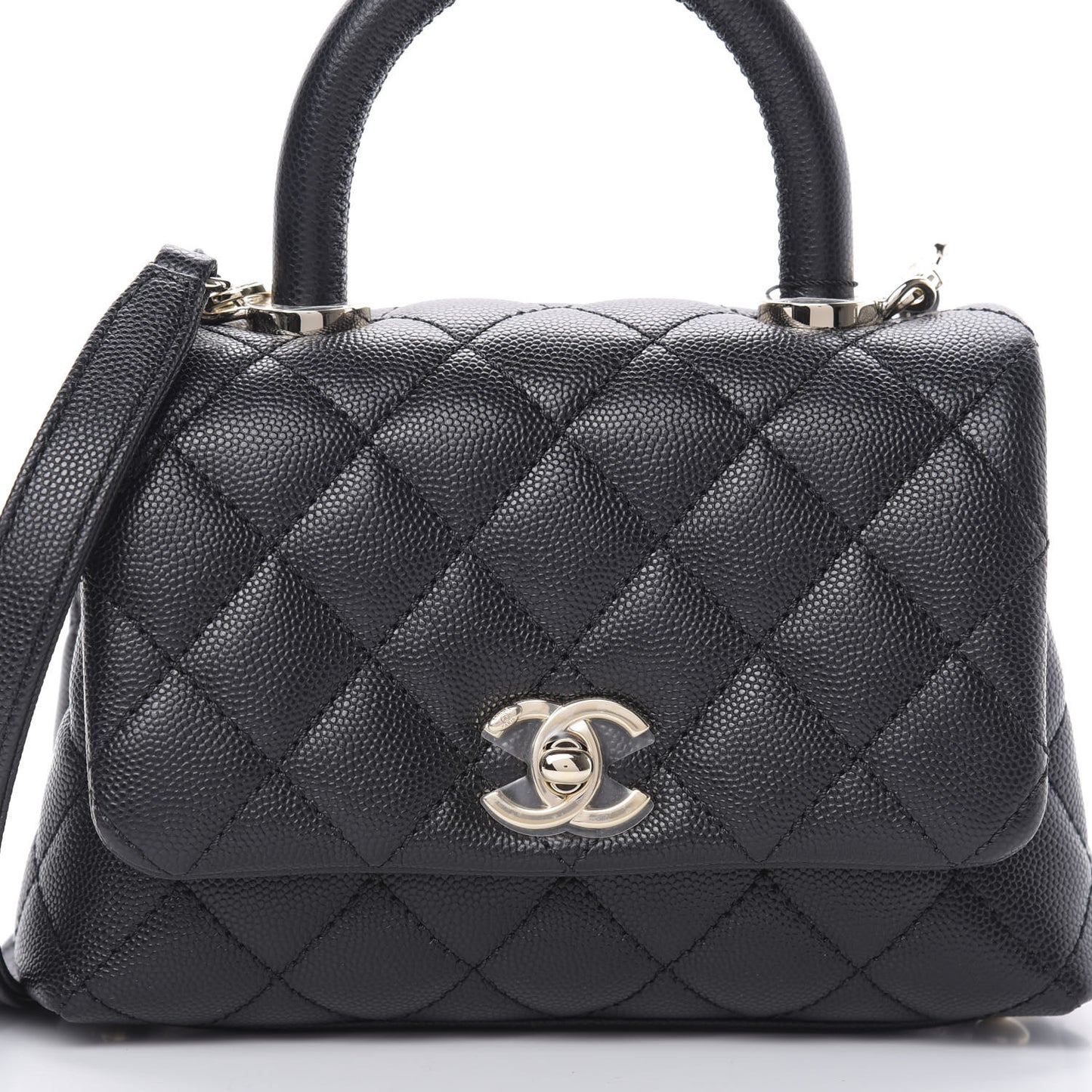 Caviar Quilted Extra Mini Coco Handle Flap Black