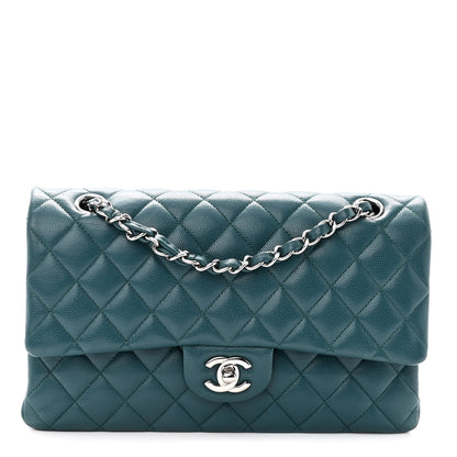 Chanel Caviar Quilted Medium Double Flap Dark Turquoise 1 of 10