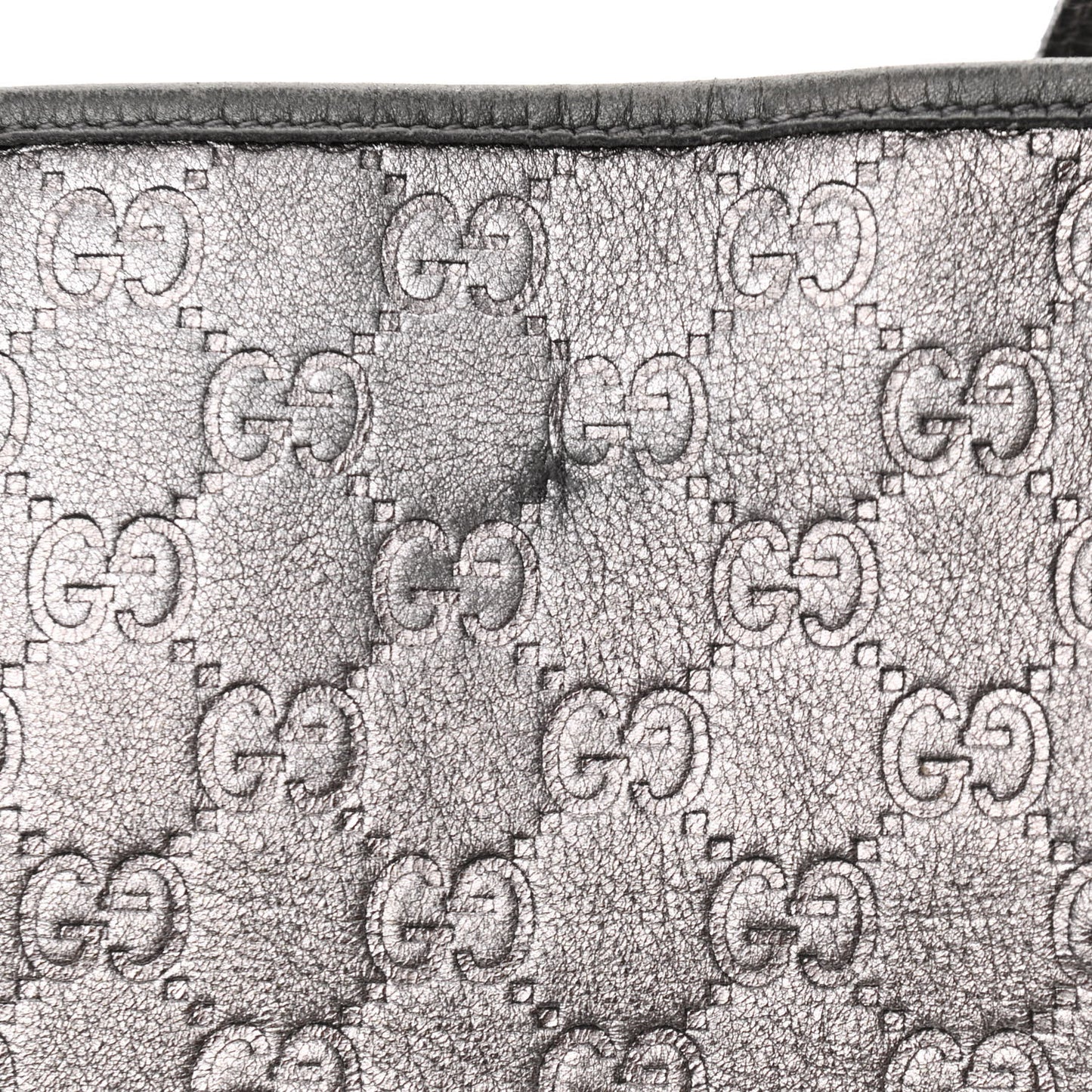 Metallic Guccissima Large Tote Dark Grey