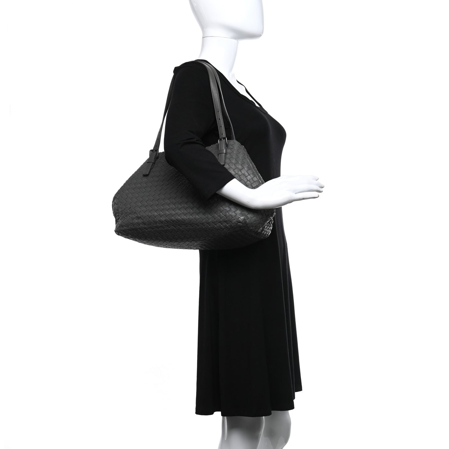 Nappa Intrecciato Medium Seamless Tote Light Grey