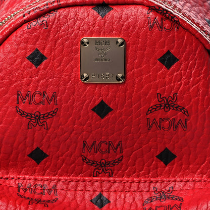 MCM Visetos Side Stud Mini Stark Backpack Ruby Red 7 of 9