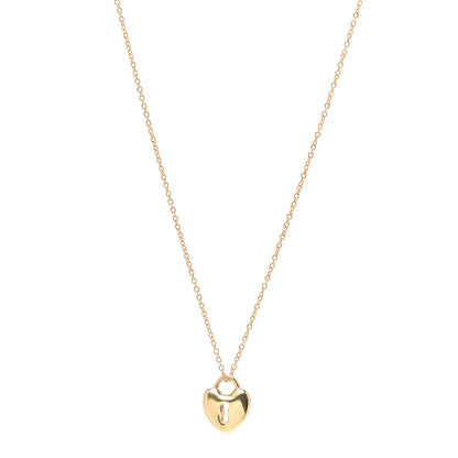 Tiffany 18K Yellow Gold Mini Heart Lock Pendant Necklace 1 of 4