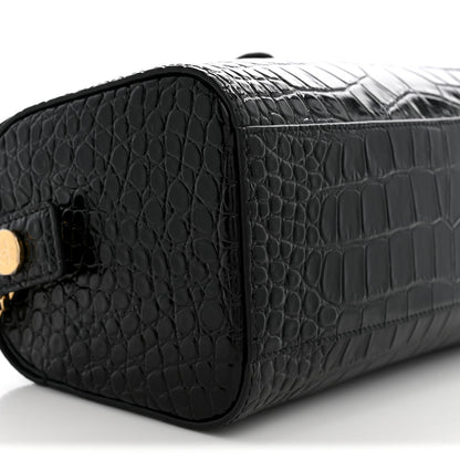 Chanel Crocodile Embossed Quilted Turn Around Clutch With Chain Black 9 of 10