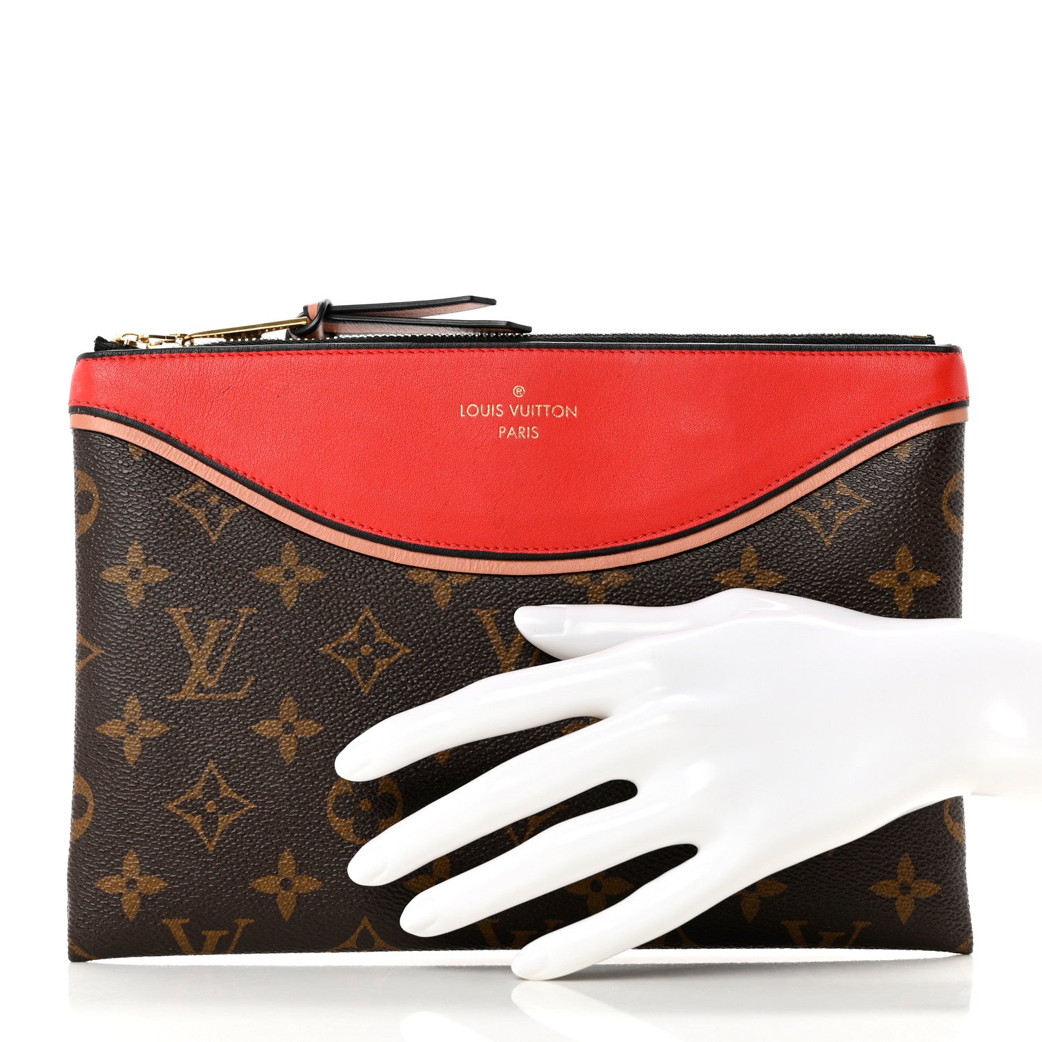 Louis Vuitton Monogram Tuileries Pochette Red 2 of 6
