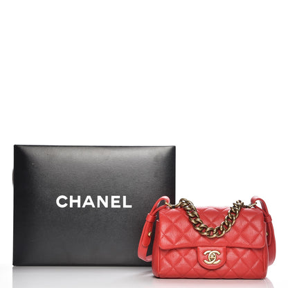 Chanel Shiny Sheepskin Quilted Mini Trapezio Flap Red 8 of 8