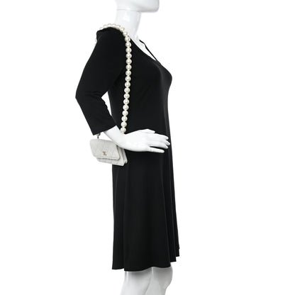 Chanel Calfskin Quilted Maxi Pearls Clutch With Chain White 2 of 14