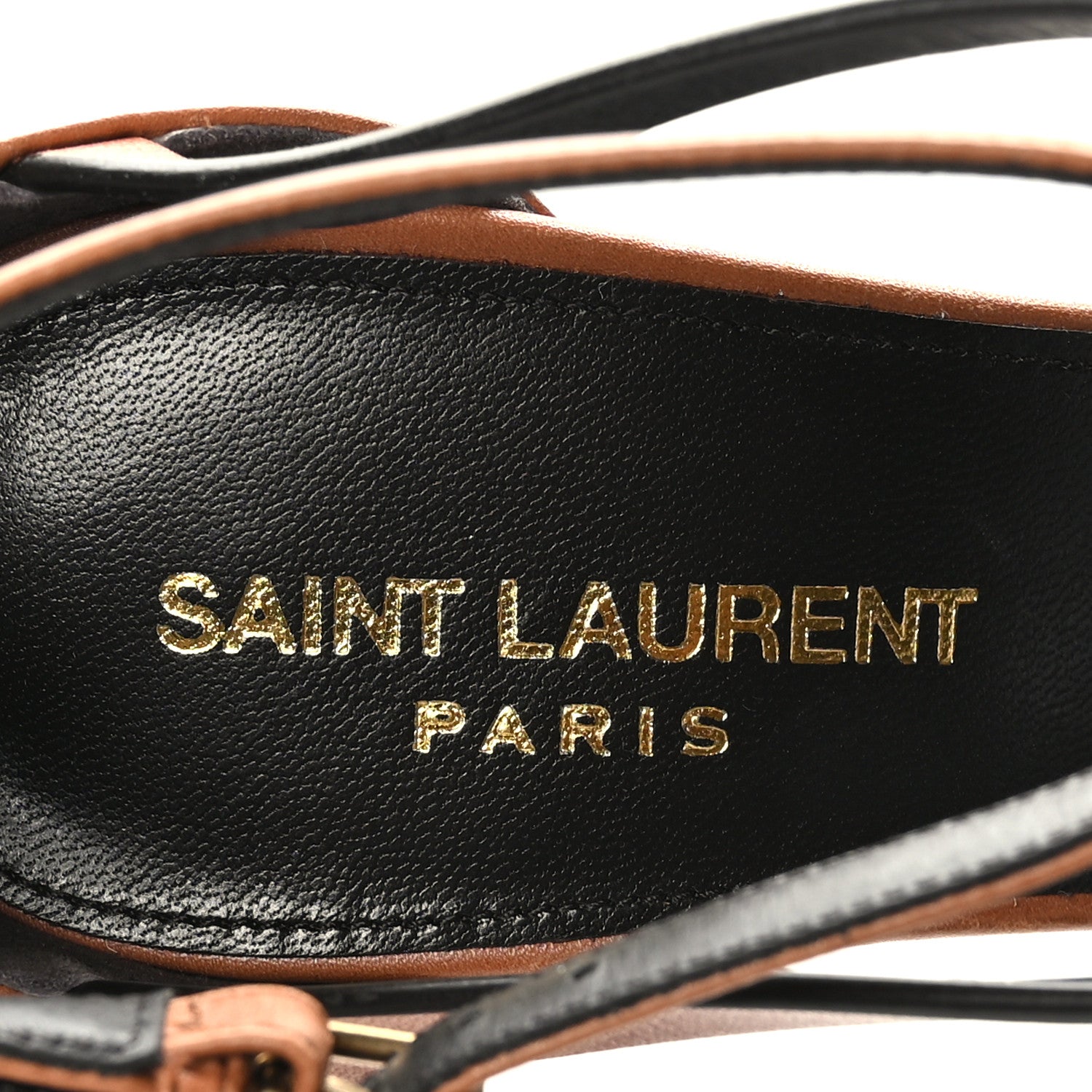 Saint Laurent Calfskin Cassandra 100 Sandals 37 Brown 7 of 7