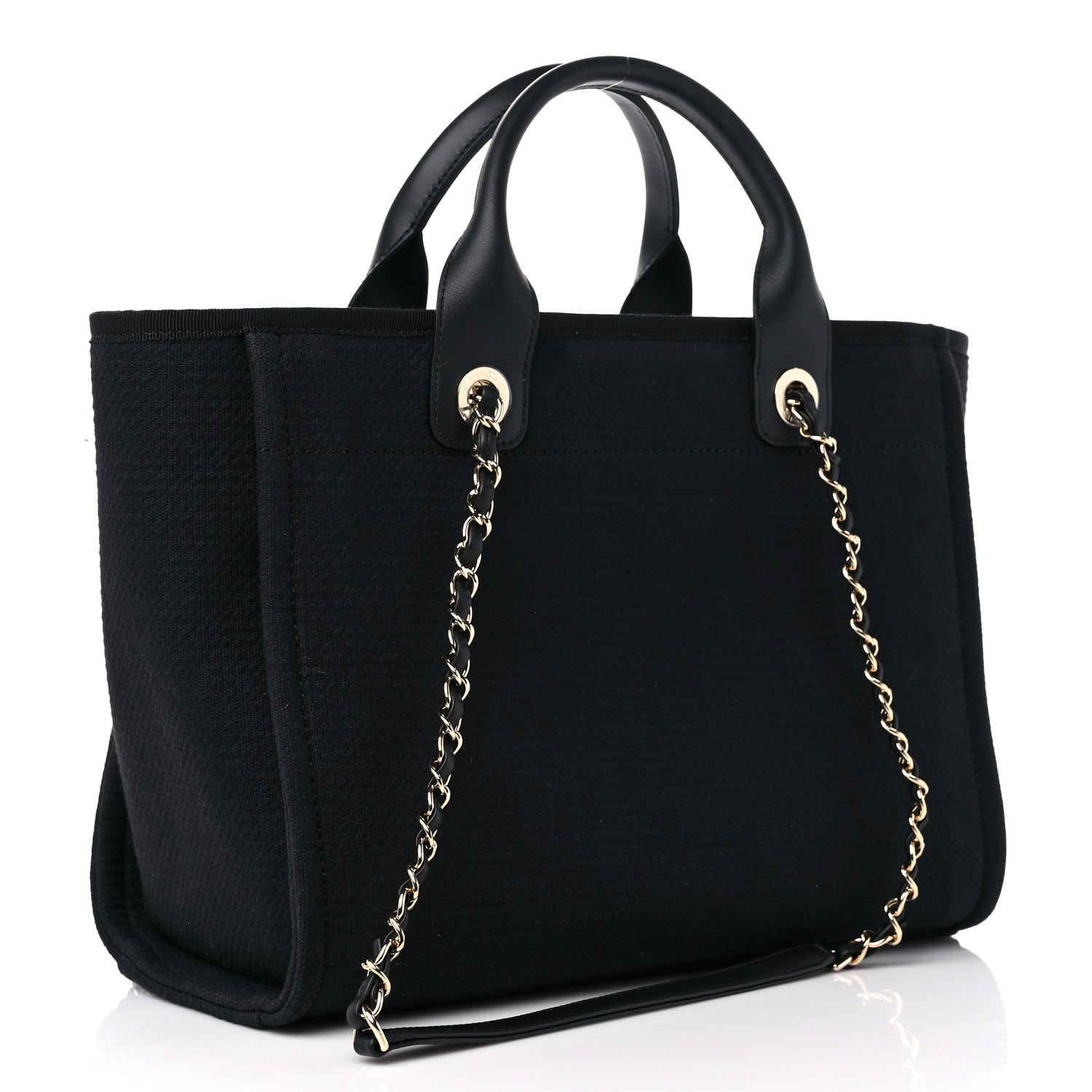 Chanel Mixed Fibers Small Deauville Tote Black 4 of 10