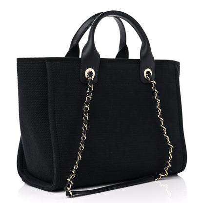 Chanel Mixed Fibers Small Deauville Tote Black 4 of 10