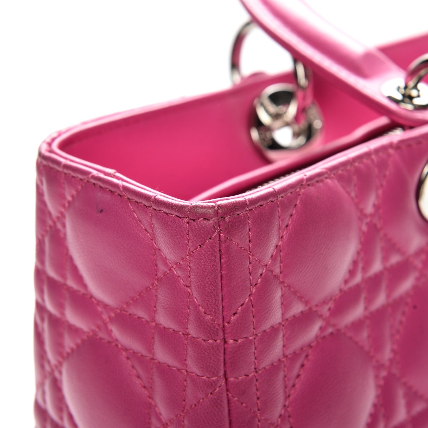 Lambskin Cannage Large Lady Dior Pink