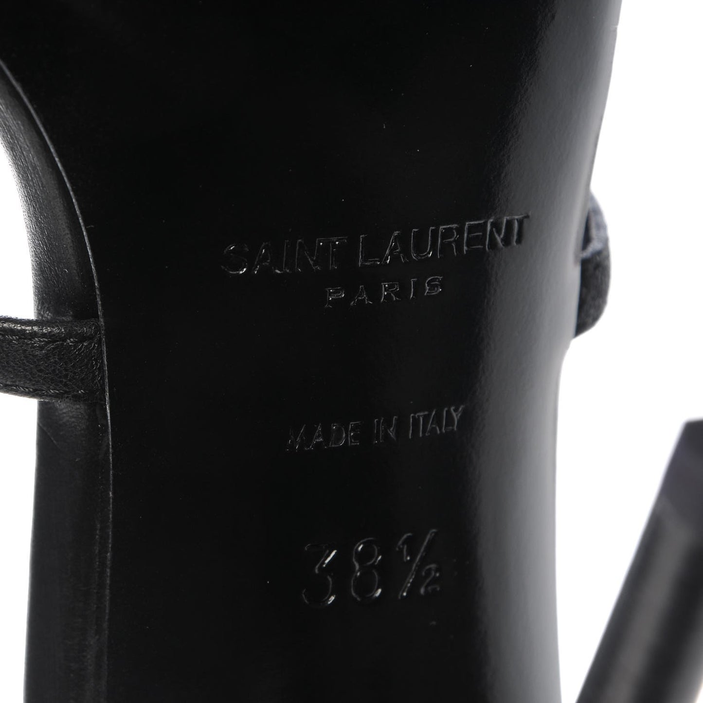 Calfskin Cassandra 110 Ankle Strap Sandals Black 38.5
