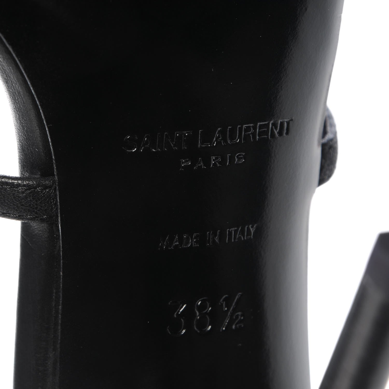 Saint Laurent Calfskin Cassandra 110 Ankle Strap Sandals Black 38.5 6 of 9