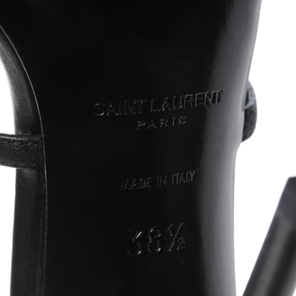 Saint Laurent Calfskin Cassandra 110 Ankle Strap Sandals Black 38.5 6 of 9