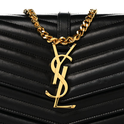 Saint Laurent Lambskin Matelasse Chevron Monogram Sulpice Chain Wallet Black 8 of 12