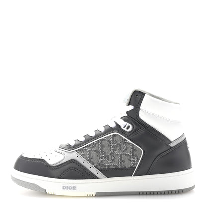 Christian Dior Smooth Calfskin Jacquard Oblique Mens B27 High Top Sneakers 40 Grey 1 of 10